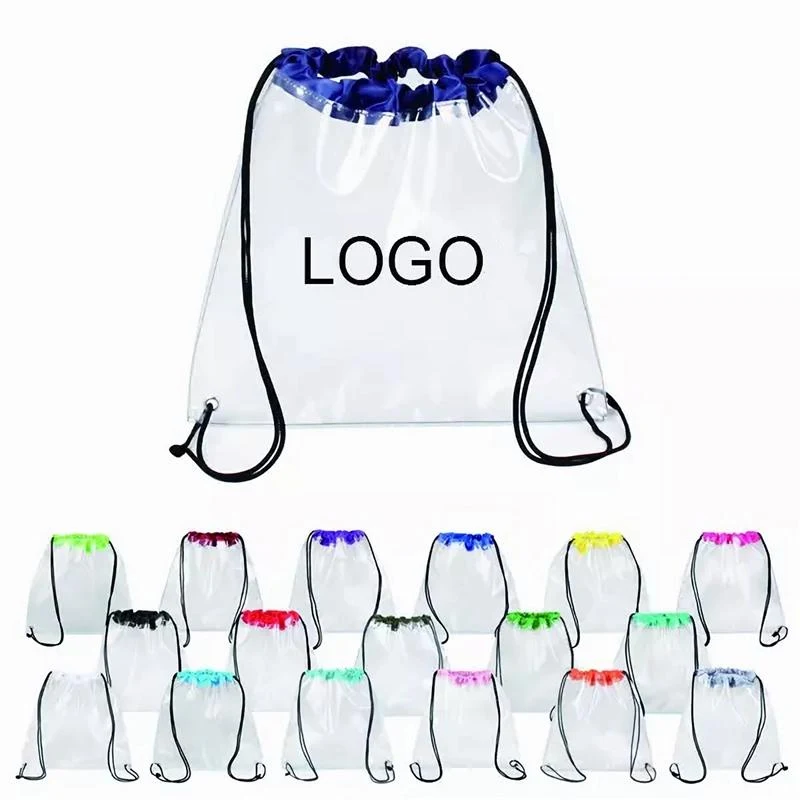 Clear PVC Drawstring Backpack W/ Grommets (14" W x 17" H) 1