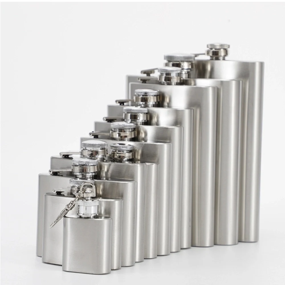 1oz-10oz 6oz Silver Metal Alcohol Flask 1