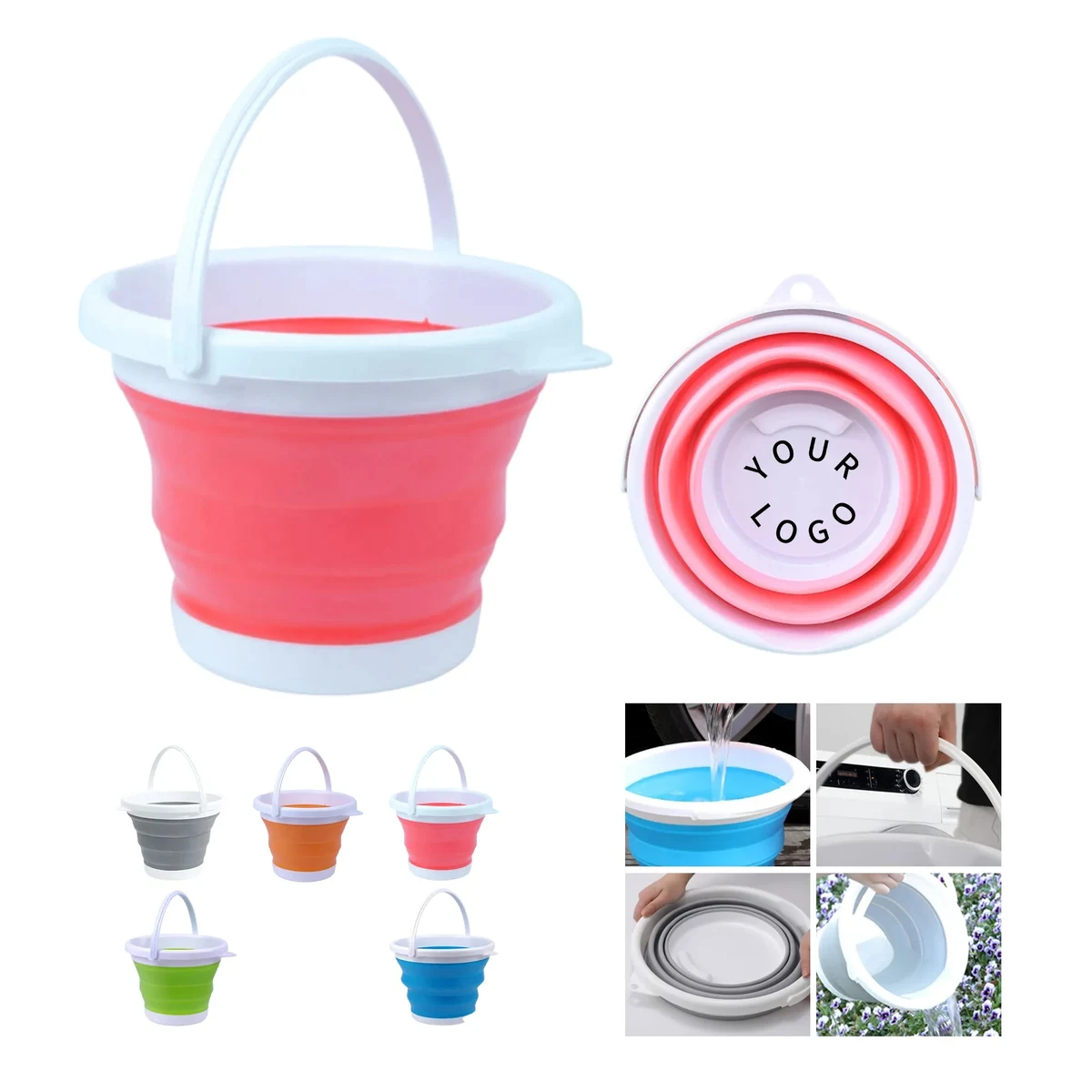 Portable Collapsible 3L Silicone Bucket 1