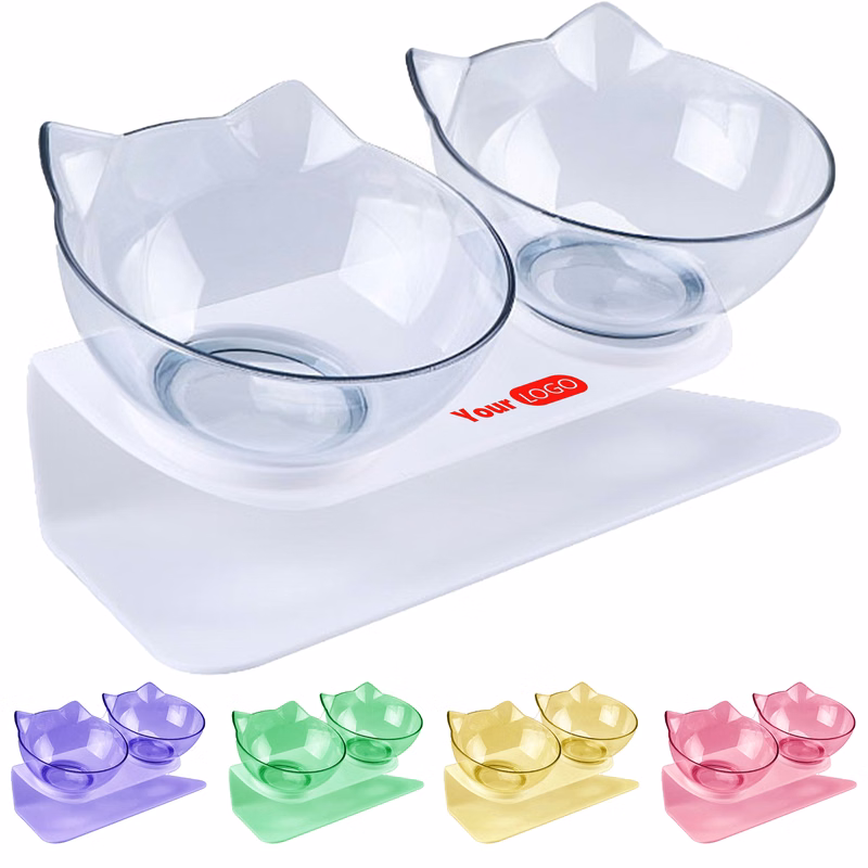 Abs Sleek Transparent Pet Bowl Set