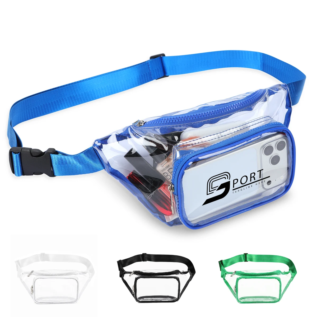 Clear PVC Fanny Pack W/ Two Pockets 1