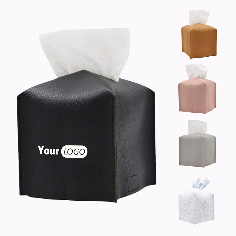 Square Leather Tissue Holder
