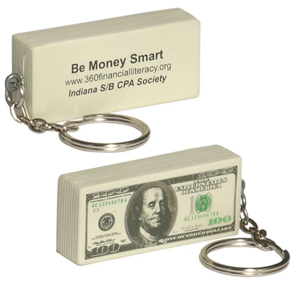 $100 Bill Stress Reliever Key Chain 1