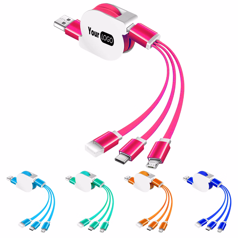 Aluminum Versatile 3-In-1 Lanyard Charging Cable For  Power