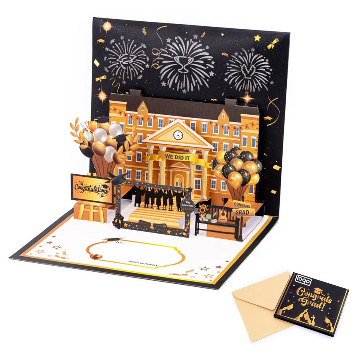 Graduation Season-Music & Light 3D Greeting Card 1