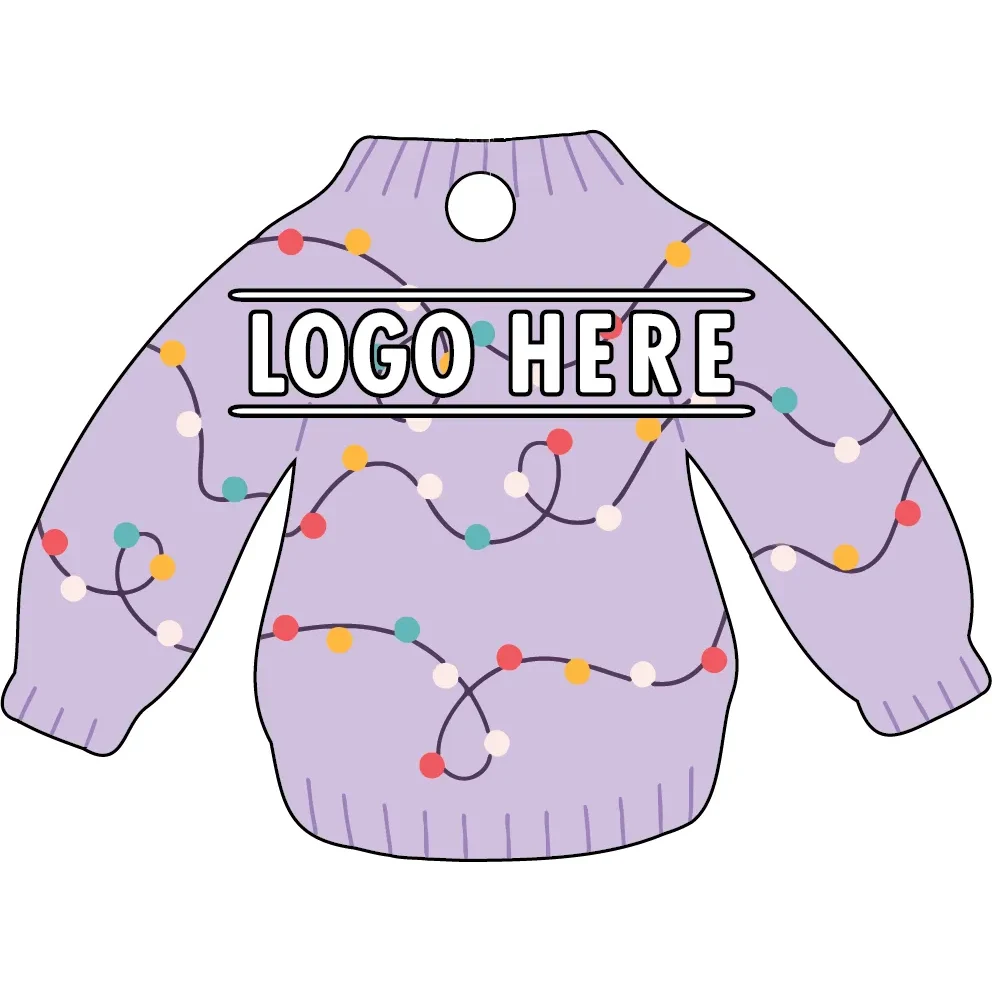 1/4" Recycled Wood Ornaments-Sweater with Lights 1