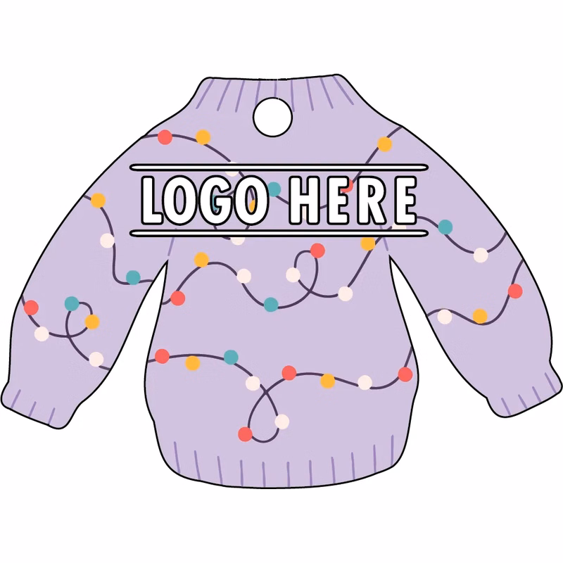 1/4" Recycled Wood Ornaments-Sweater with Lights