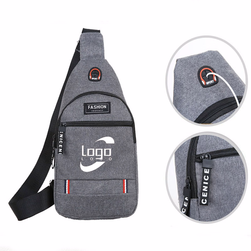 Sling Bag Travel Outdoors W/Earphone Hole