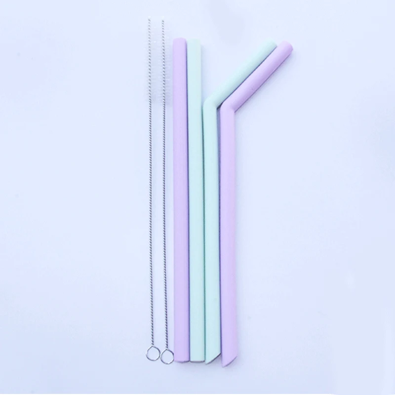 Bent Silicone Straw Set 1