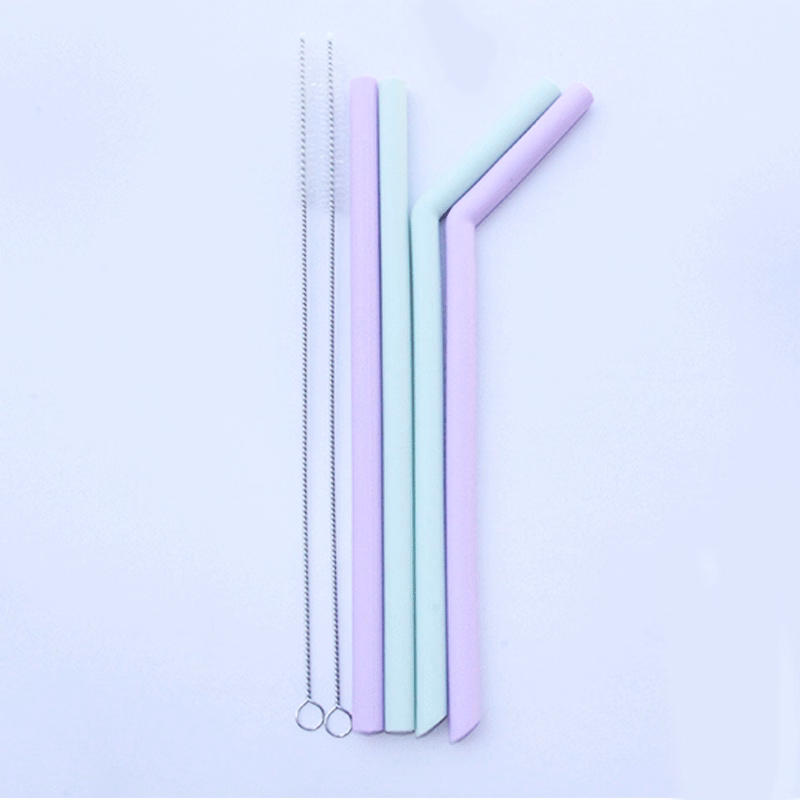 Bent Silicone Straw Set