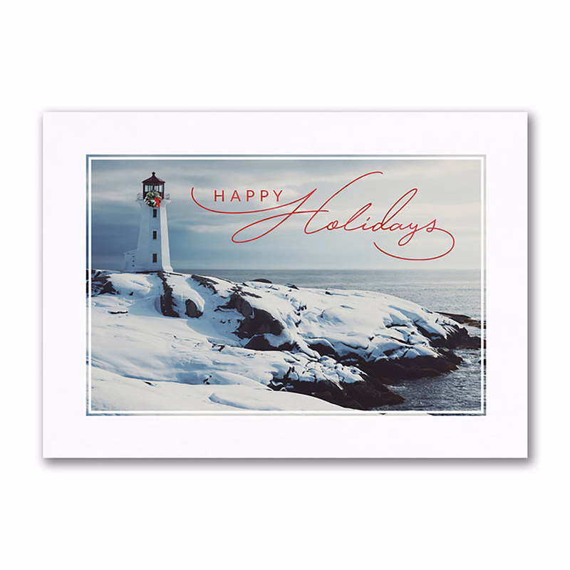 Festive Lighthouse Holiday Card