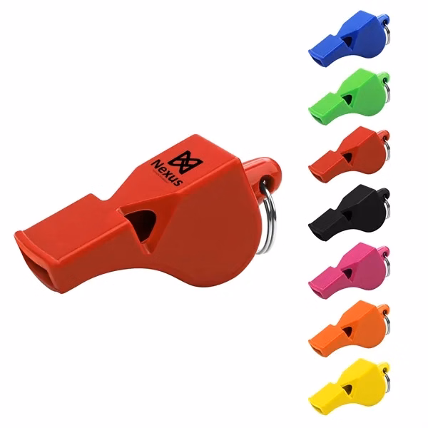 Custom Loud ABS Plastic Referee Whistle With Keyring — Portable Safety Giveaway