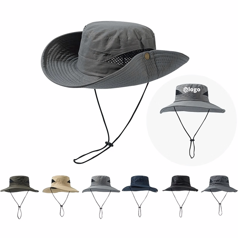 Wide Brim UV Protection Mesh Sides Bucket Fishing Hat