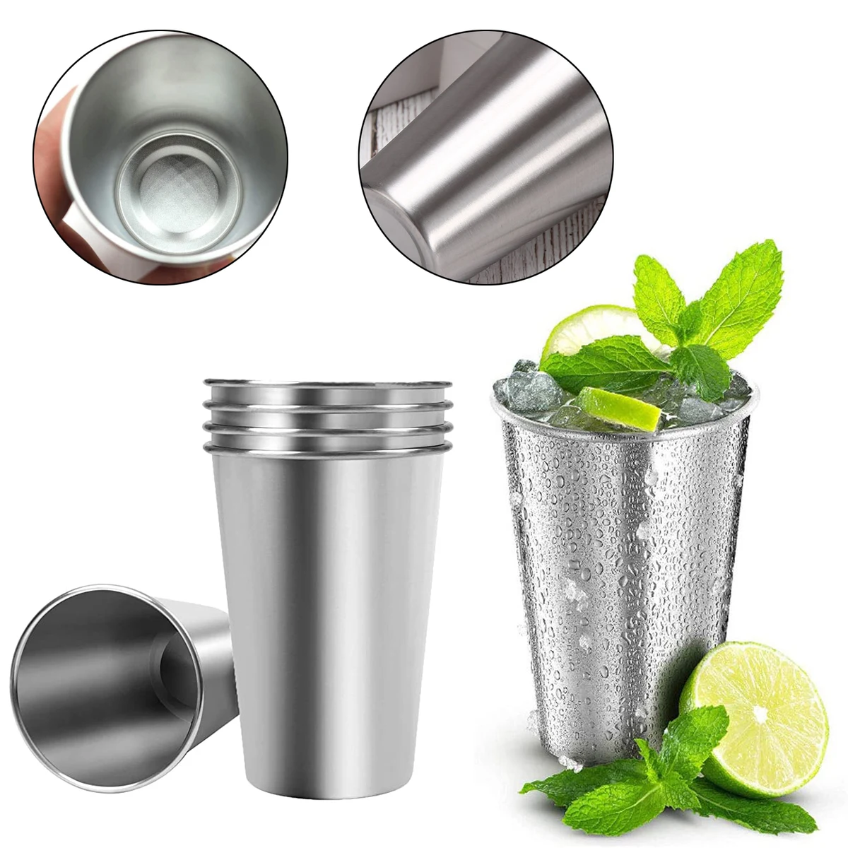 16 Ounce Stainless Pint Cups 1