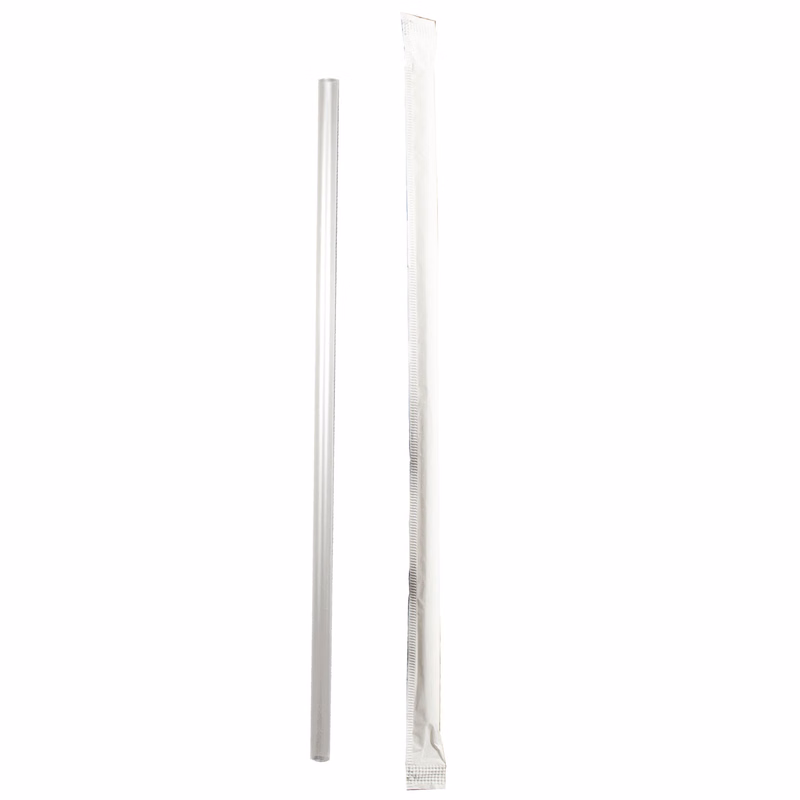 Wrapped 8" Clear Plastic Straw