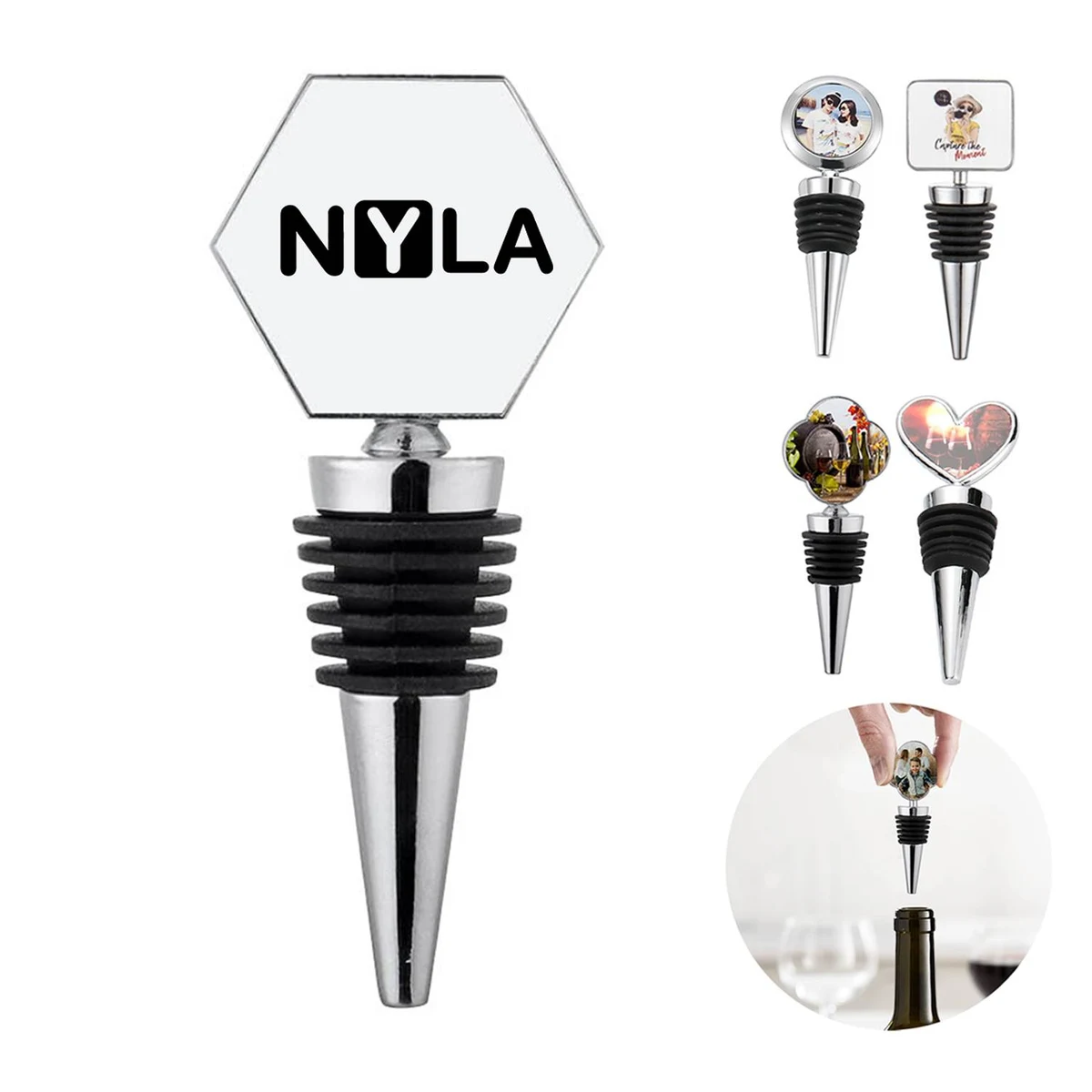 Full Color Metal Savor Wine Bottle Stopper 1