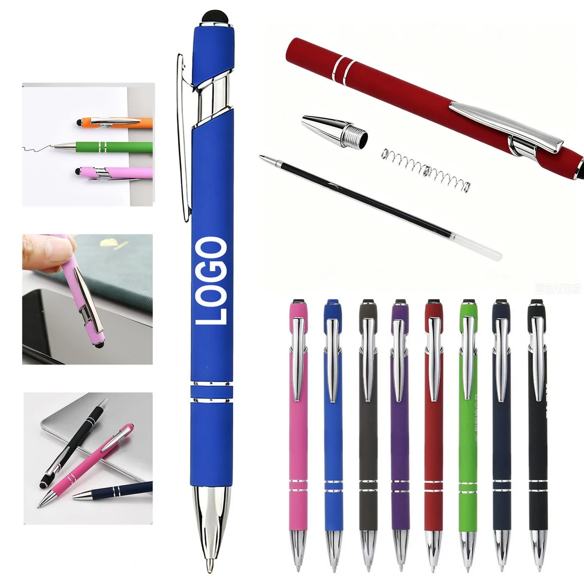 Press Type Ballpoint Pen With Stylus 1