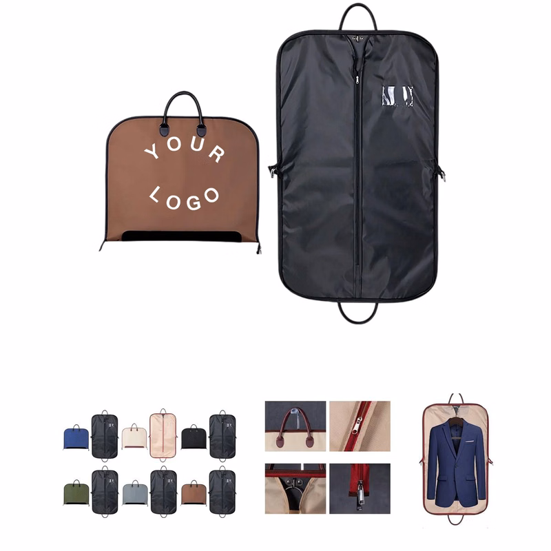 Oxford Travel Garment Bag with Leather Handles