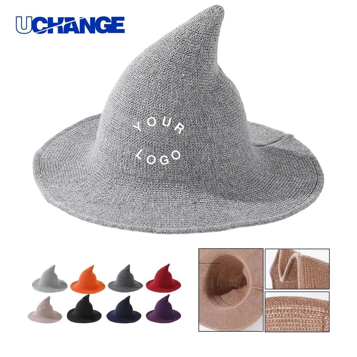 Breathable Knitted Witch Hat Headwear for Costume Wear 1
