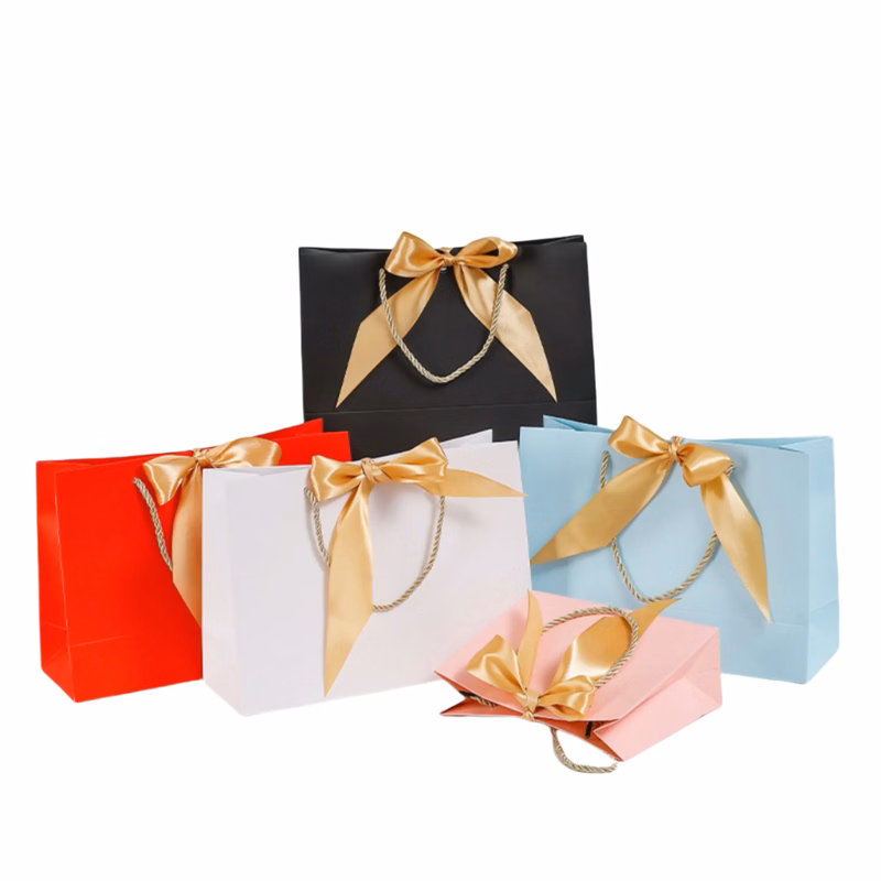 Gift Bags with Bow Ribbon Small
