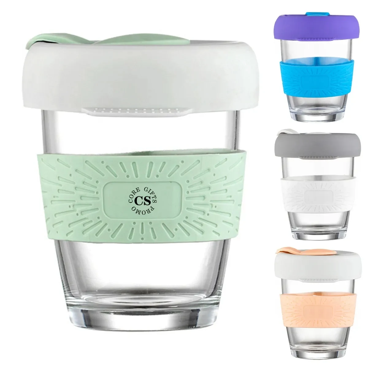 Glass Travel Mugs With Silicone Lid And Sleeve 1
