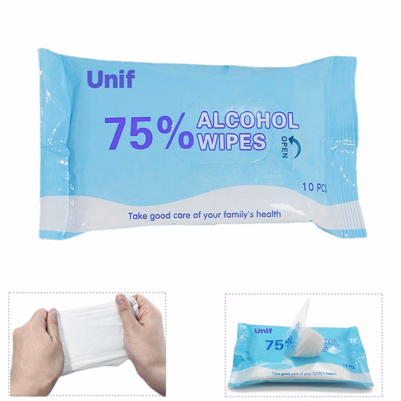 Antibacterial Alcohol Wet Wipe Packet- 10 pack 75% Alcohol