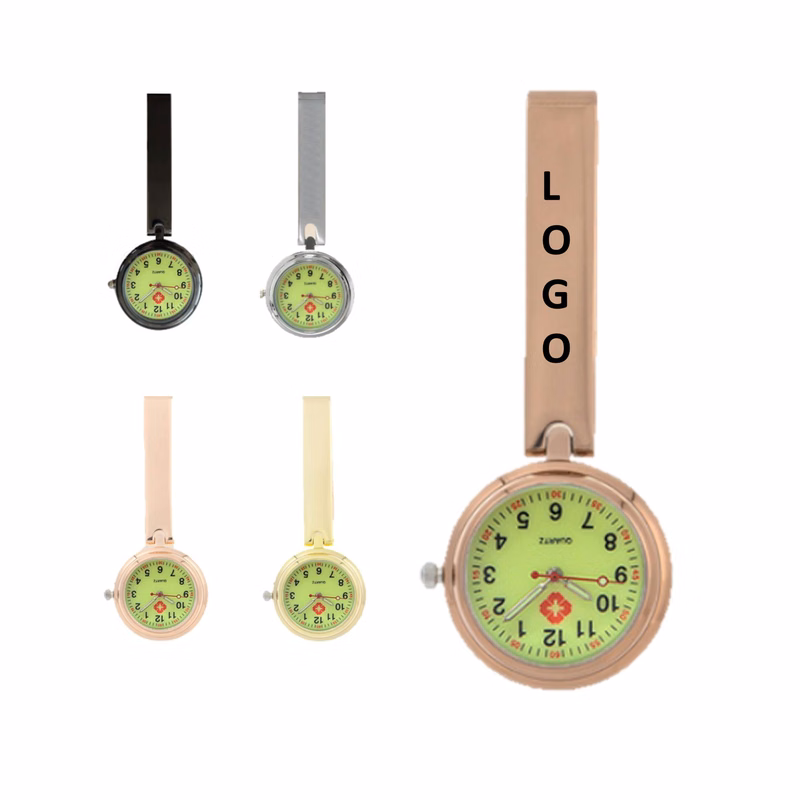 Luminous Stainless Steel Clip Brooch Nurse Watch