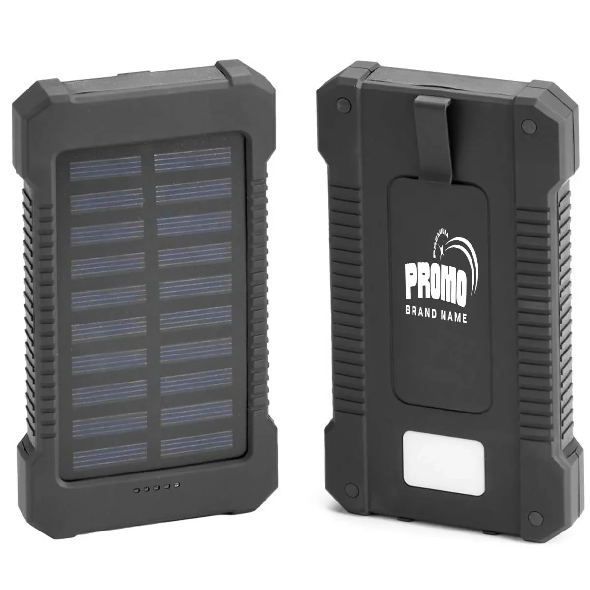 10,000-mAh Solar Power Bank W/ Flashlight compass Carabiner 1