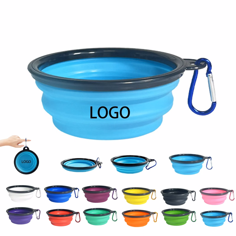 MOQ 50 12oz Foldable Pet Travel Bowl with Silicone Design