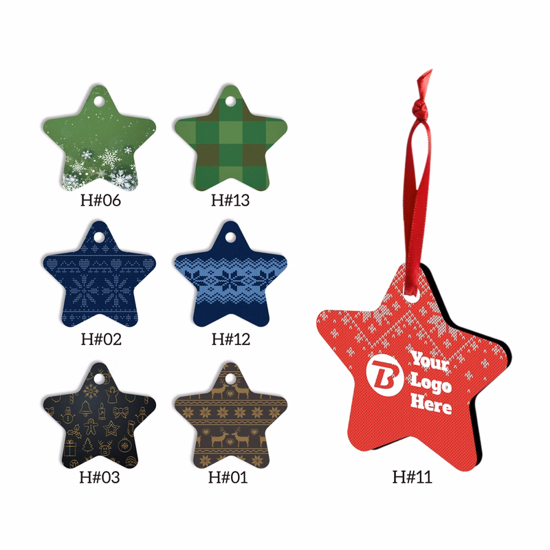 Free Shipping Full Color Christmas Ornament - Star