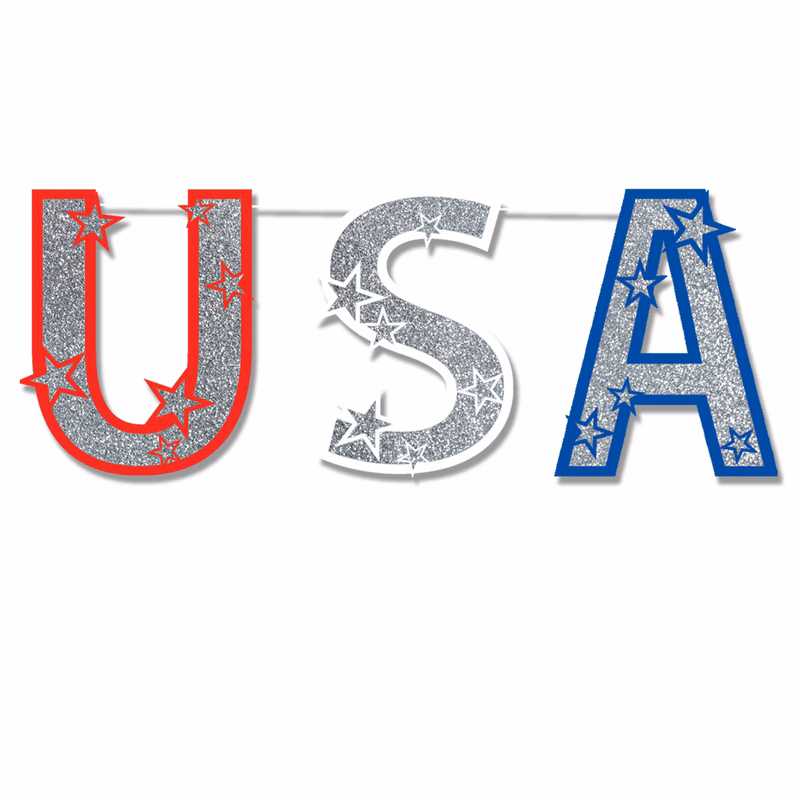 Glittered USA Streamer