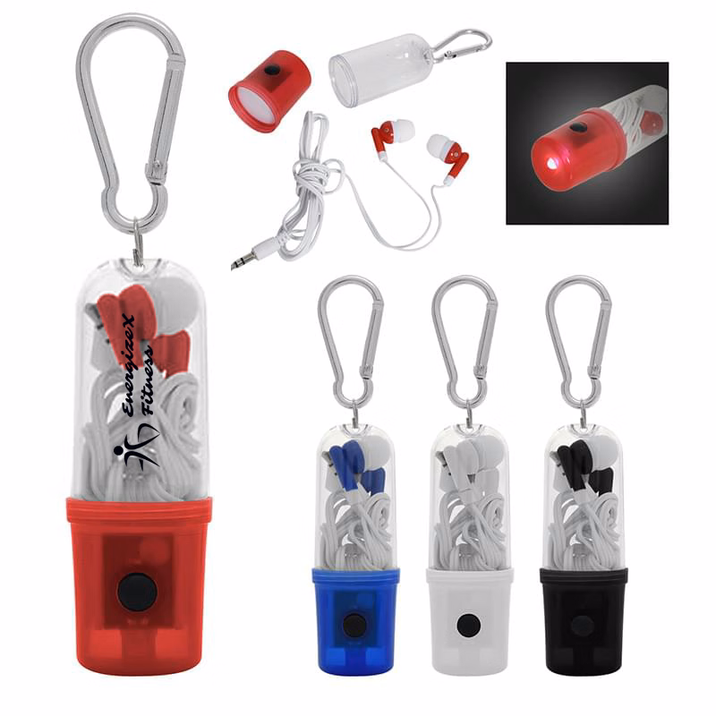 Compact Earbuds with LED Light