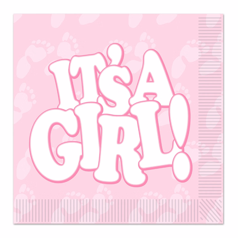 It's A Girl! Beverage Napkins