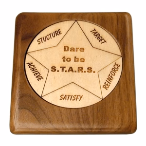 Wood Jigsaw Puzzle - 6 piece round with star design