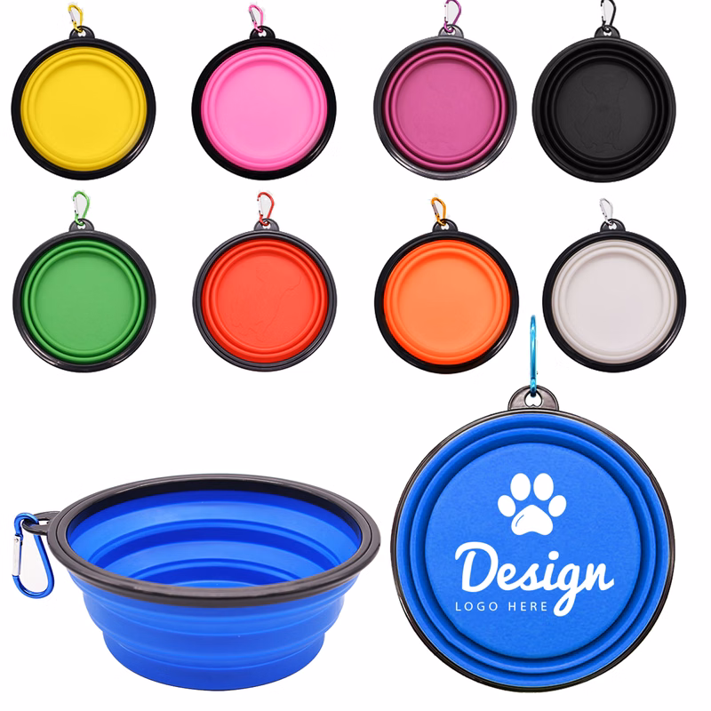 34 oz Silicone Travel Bowl for Dogs and Cats