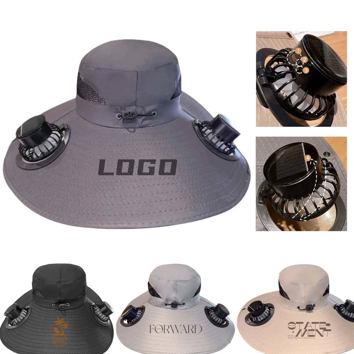 Summer Outdoor Sun Hat with Cooling Fan for Corporate Events 1