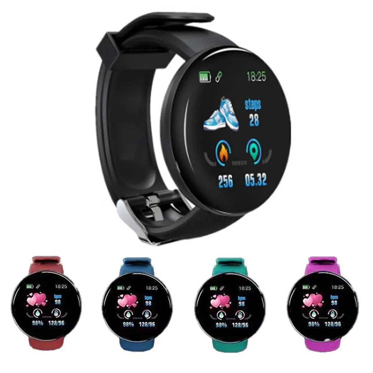 Round Bluetooth Smart Fitness Activity Tracker Watch 1