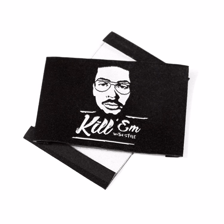 Custom 50 Denier Damask Embossed Reflective Woven Labels