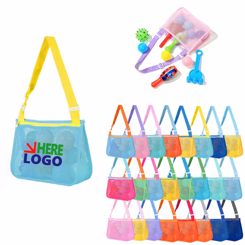 MOQ20 Polyester Mesh Beach Shoulder Bag