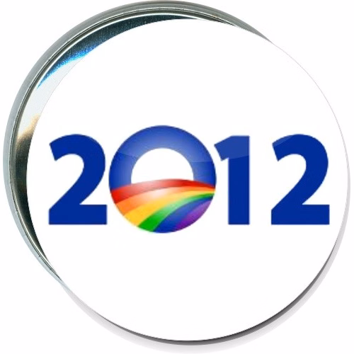 Obama Rainbow Logo 2012, Political Button