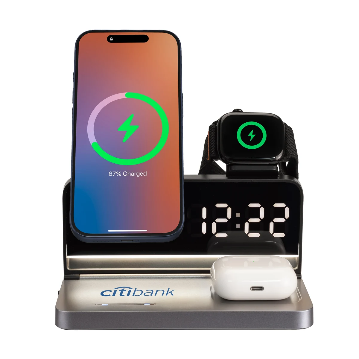 3-in-1 MagSafe Wireless Charging Station Alarm Clock 1