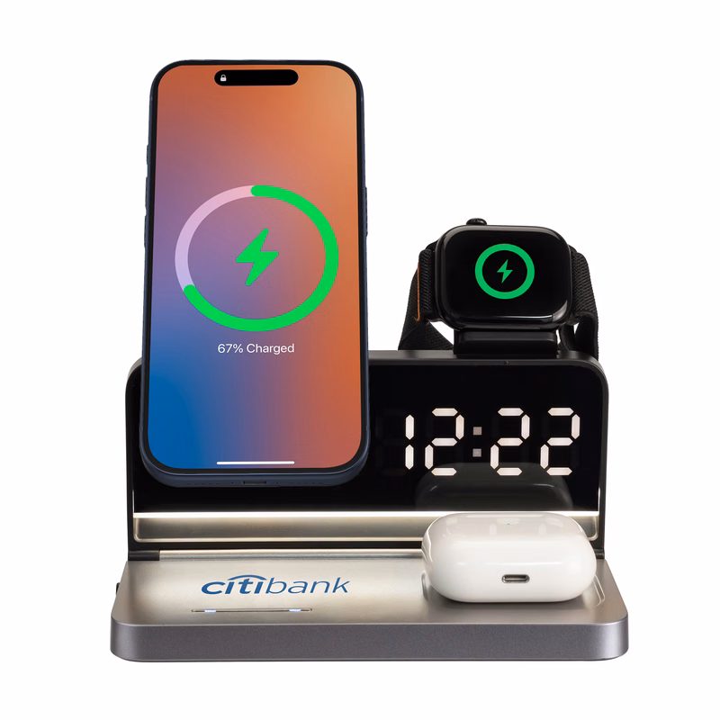 3-in-1 MagSafe Wireless Charging Station Alarm Clock