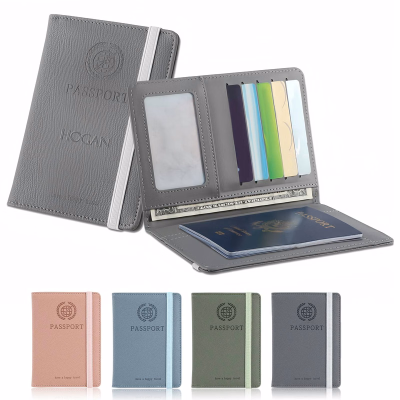 PU Leather passport wallet card holder
