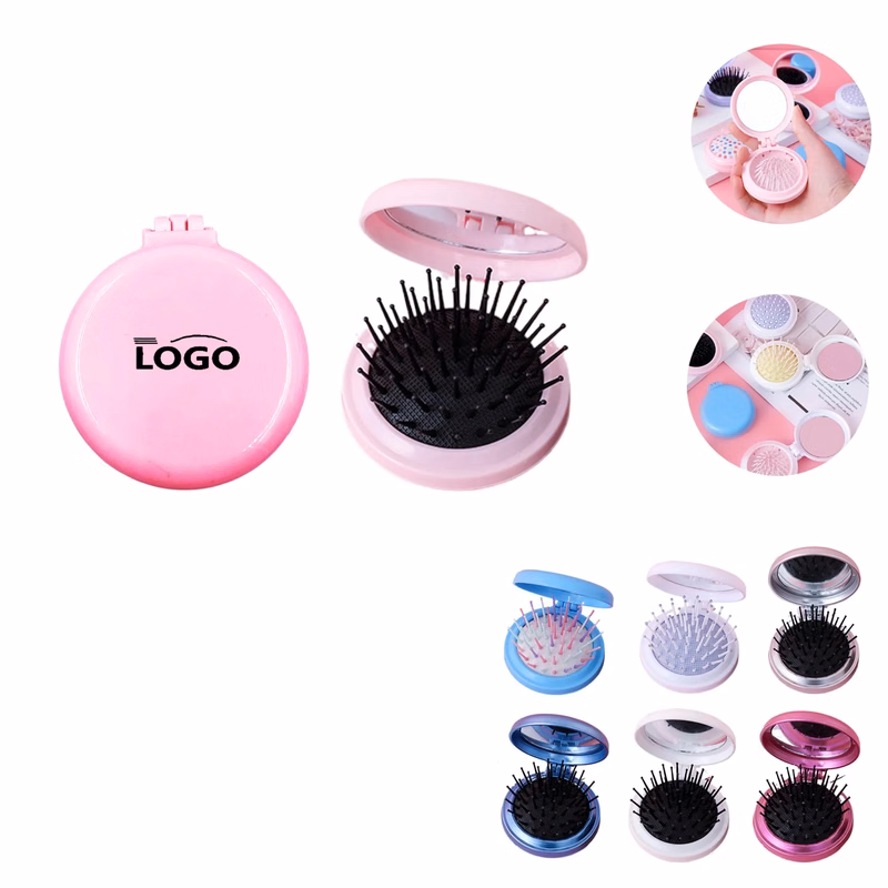MOQ100 Portable Folding Air Cushion Comb with Mirror