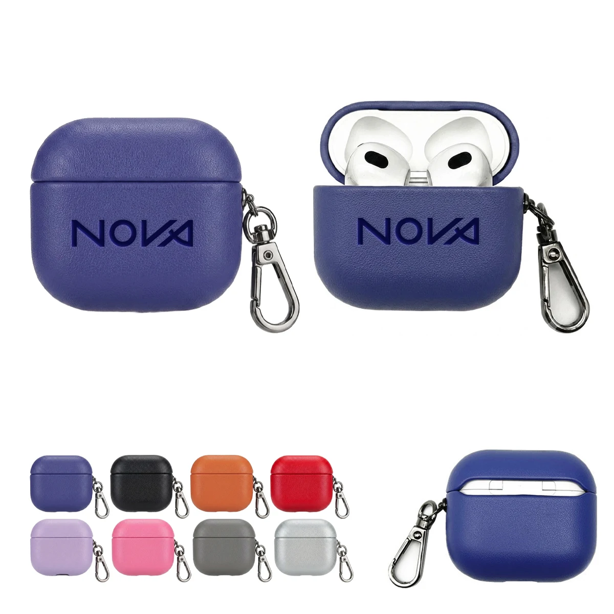 Custom Leatherette Clip-On Ear Buds Case 1