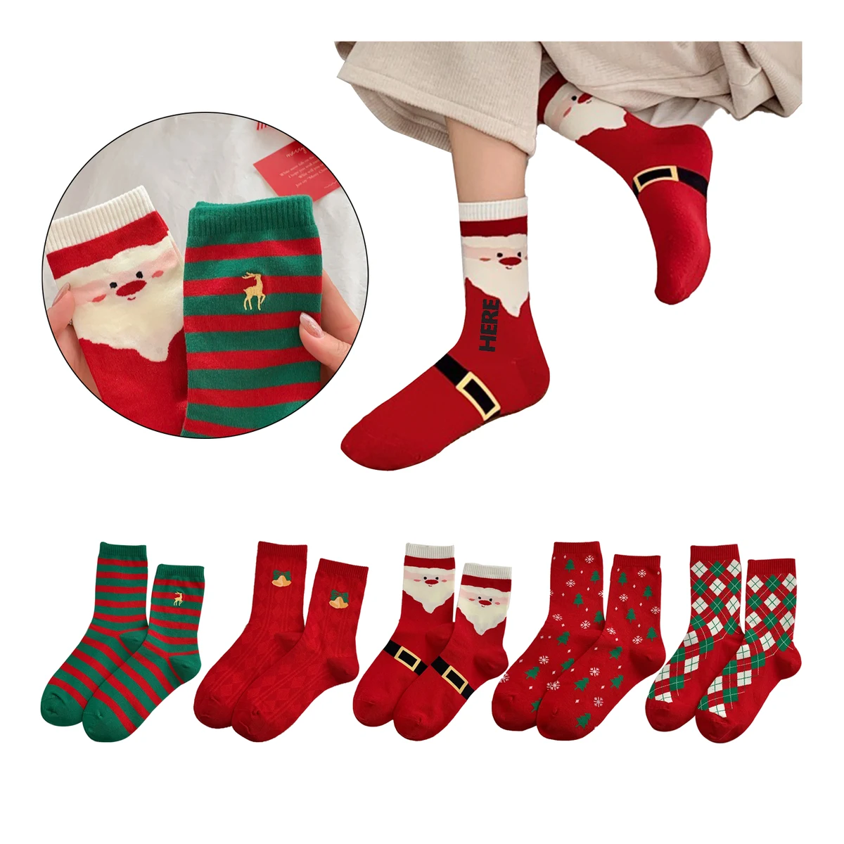Home Christmas Personalized Cotton Socks 1