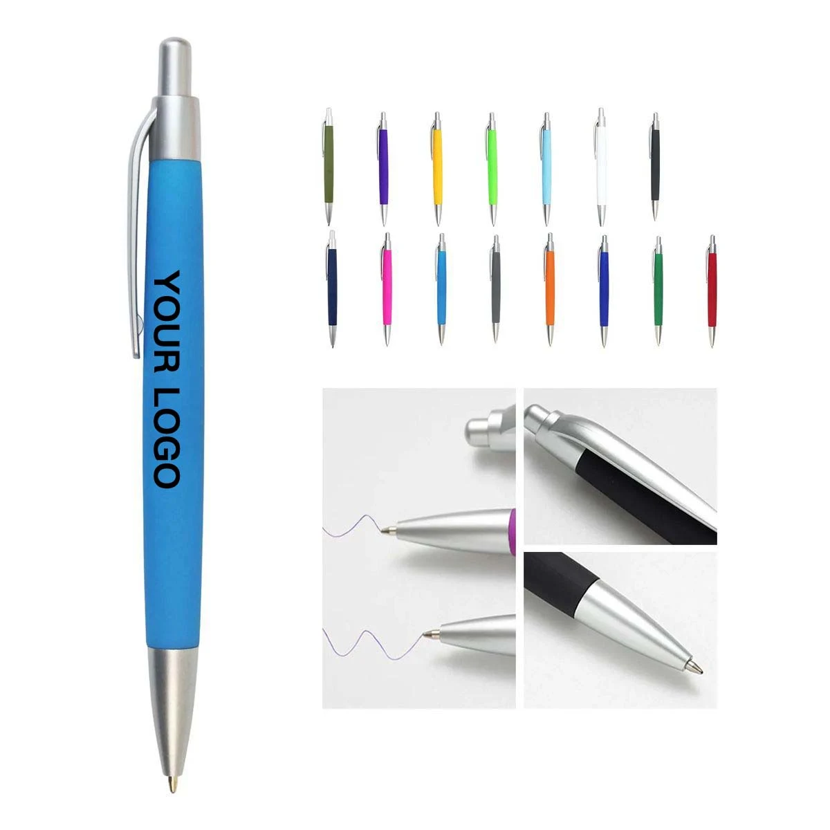 Plastic Ballpoint Pen with Soft Grip Smooth 1