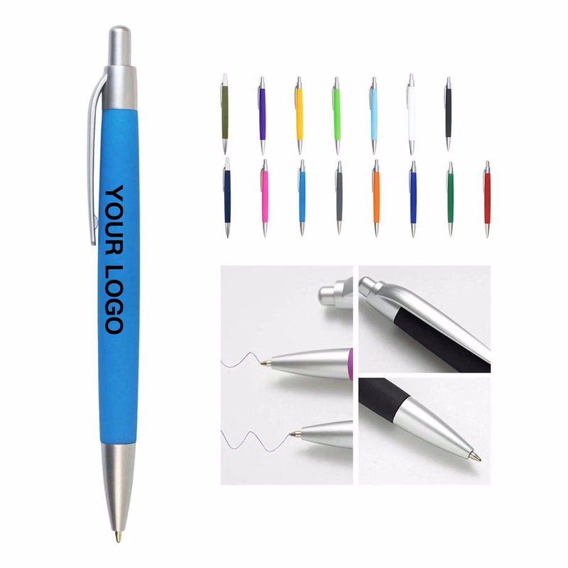 Plastic Ballpoint Pen with Soft Grip Smooth
