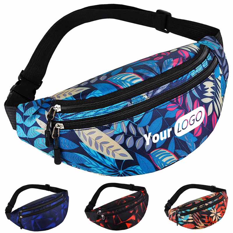 Polyester Stylish & Functional 3 Zipper Waist Pack With Full Wrap Sublimation