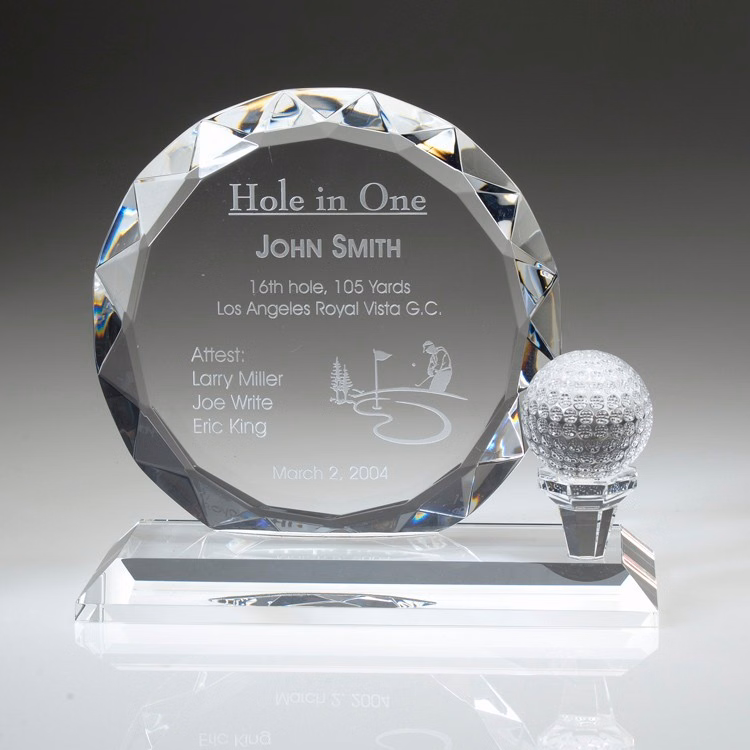 5-1/4" Crystal Award-Golf Trophy